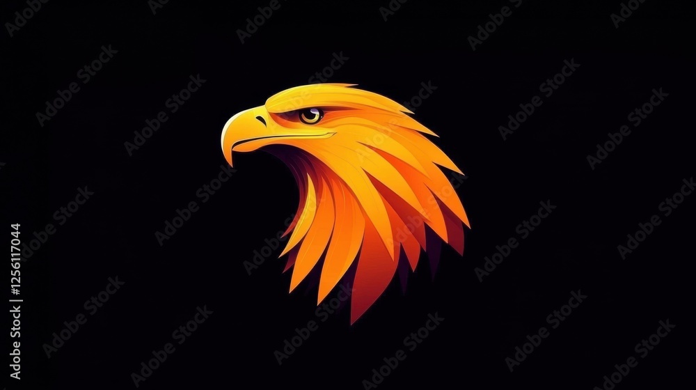 Fototapeta premium Eagle Logo Design: Elegant Minimalist Mark for Dynamic Avian Branding