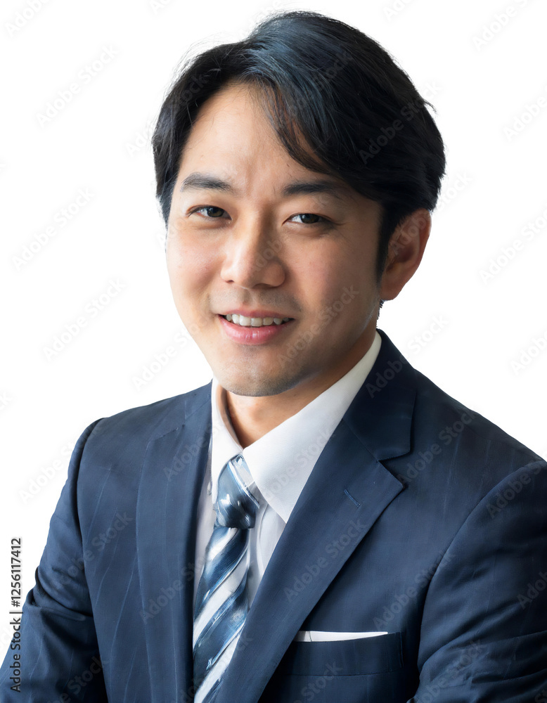 Portrait of only one Man. White Background. Portrait of only one Man. White Background.