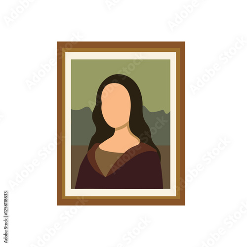 Slika na platnu Mona Lisa portrait without face in flat style. Vector stock