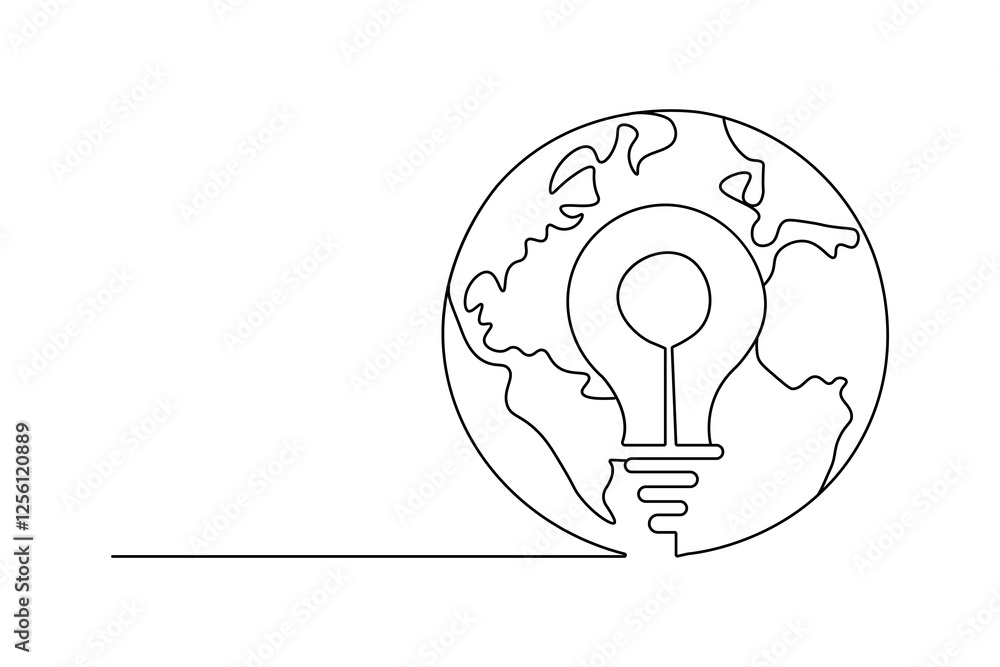 Earth hour continuous single line art and isolated outline vector design
Earth hour continuous single line art and isolated outline vector design
