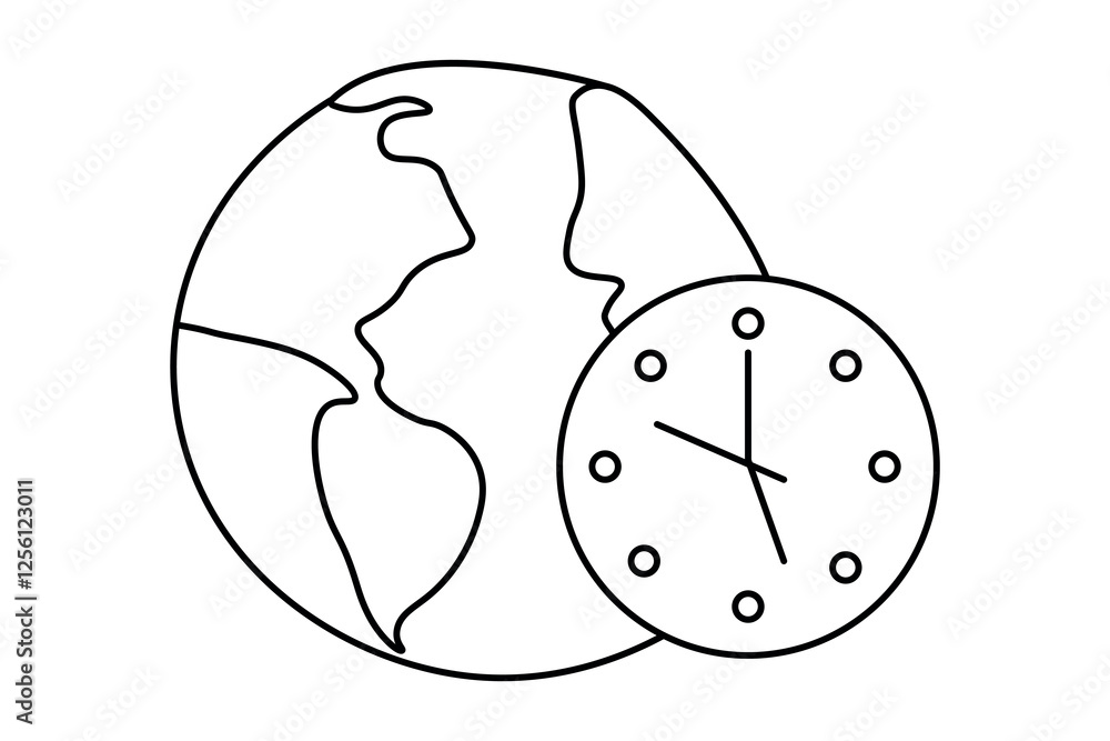 Earth hour continuous single line art and isolated outline vector design
Earth hour continuous single line art and isolated outline vector design