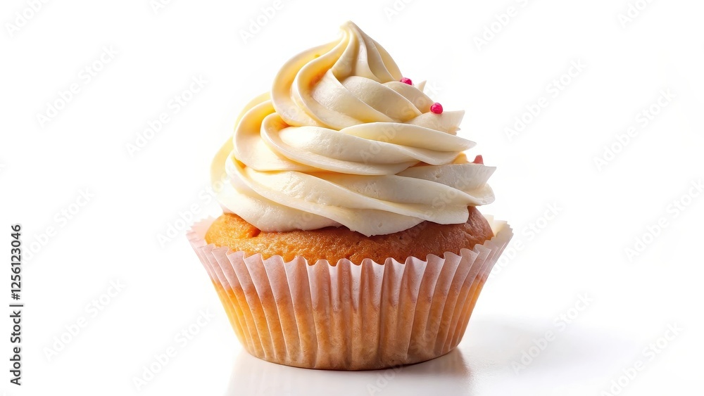 Vanilla Cupcake on White Background Vanilla Cupcake on White Background