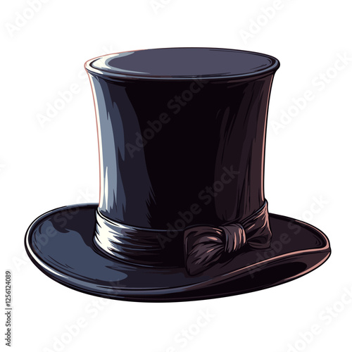 Top hat icon. Cylinder hats Vector illustration and drawing on a white background