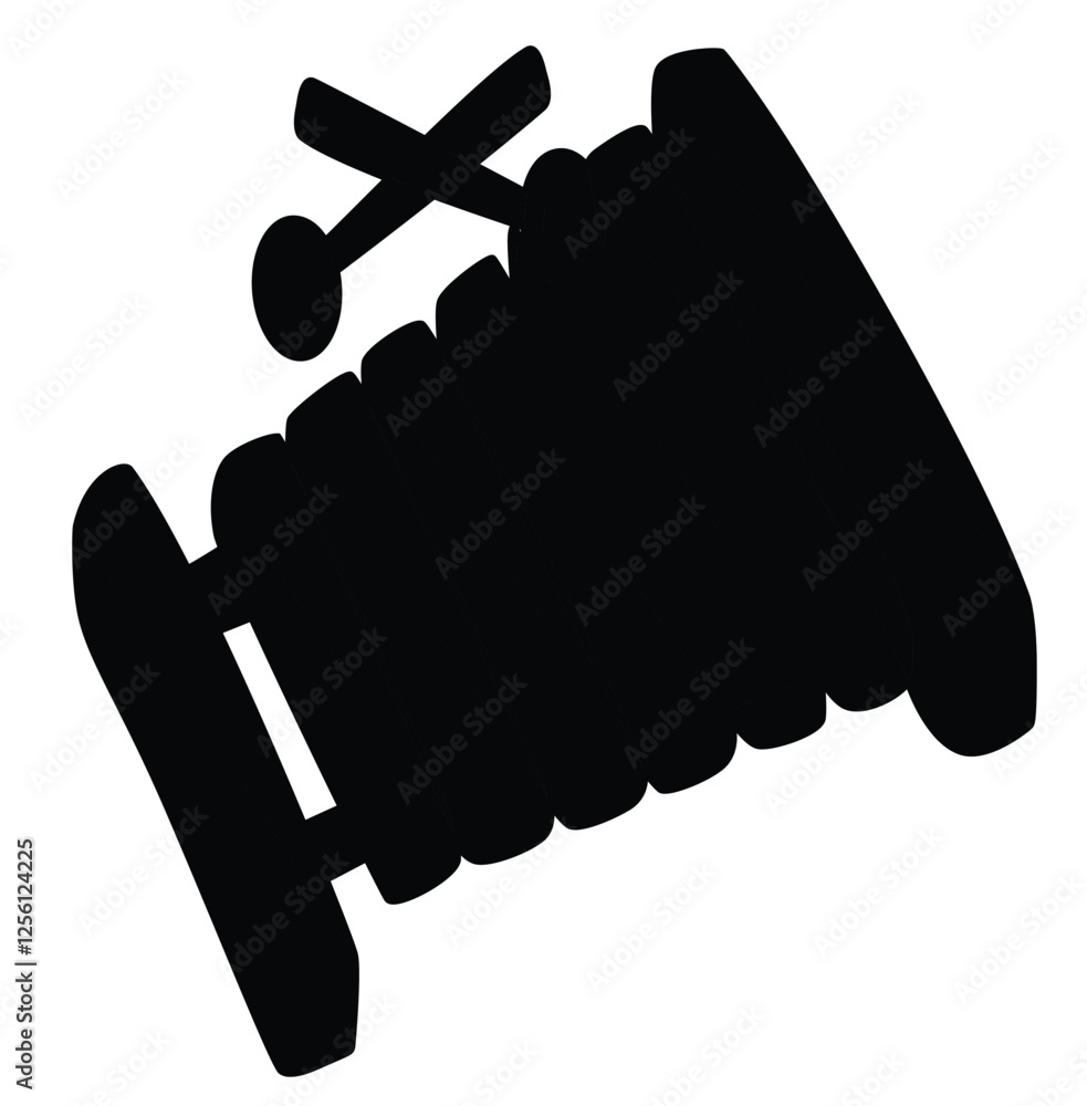 Cute cartoon hand drawn vector xylophone silhouette. Cute cartoon hand drawn vector xylophone silhouette.