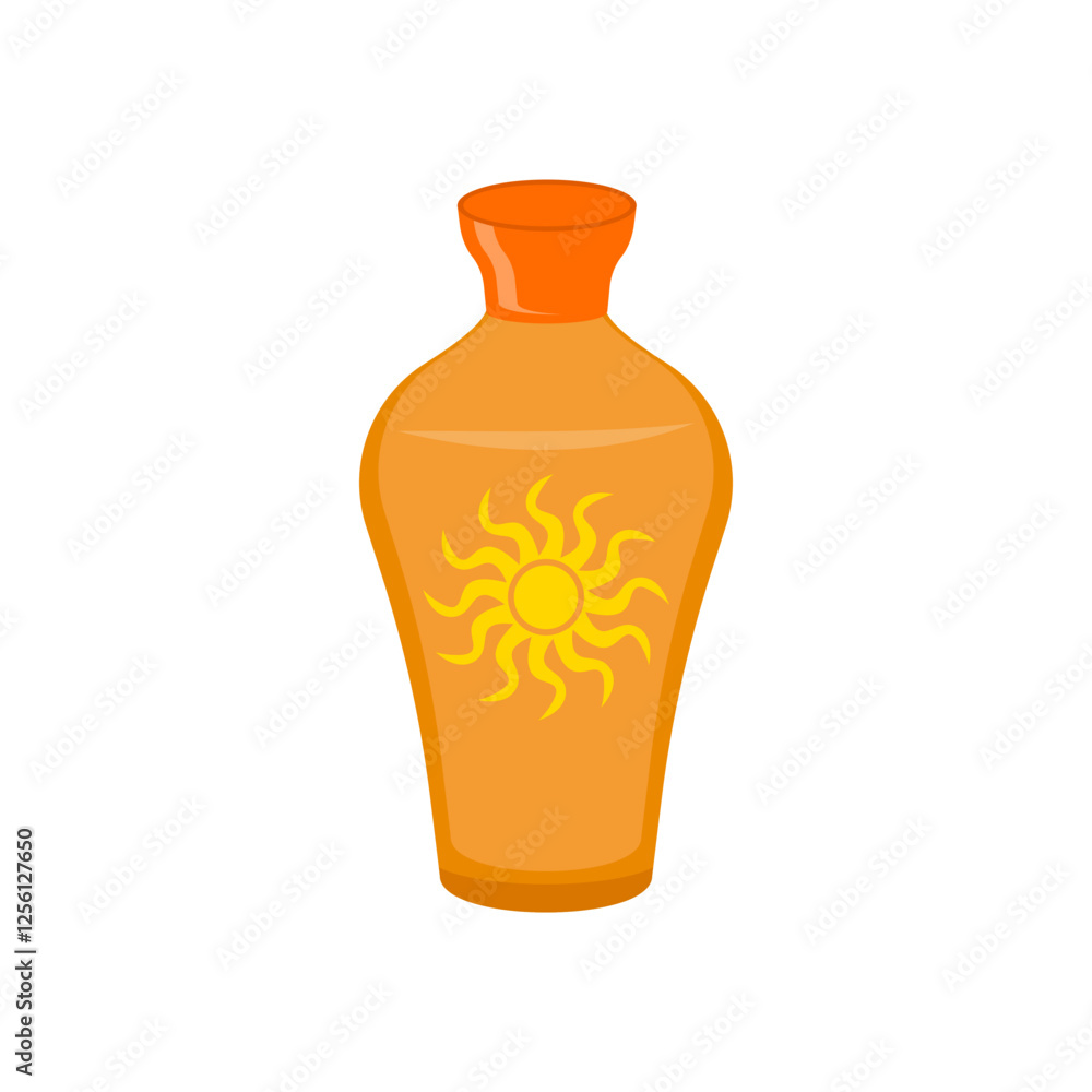 Tanning Lotion, Cosmetics Vector Illustration Isolated Tanning Lotion, Cosmetics Vector Illustration Isolated
