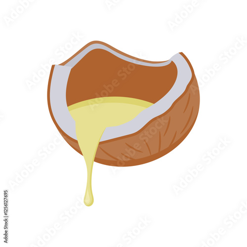 Coconut Oil, Cosmetics Vector Illustration Isolated