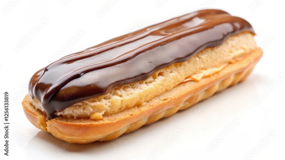 Chocolate Eclair on White Background Chocolate Eclair on White Background