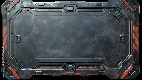 Sci-fi metal panel, dark background