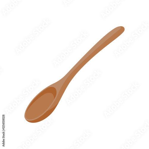 Wooden Spoon, Kitchen Vector Illustration Isolated