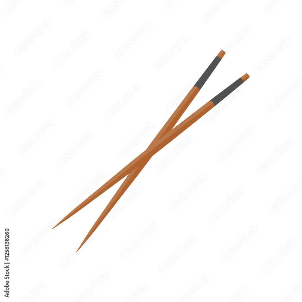 Chopstick, Kitchen Vector Illustration Isolated Chopstick, Kitchen Vector Illustration Isolated
