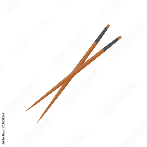 Chopstick, Kitchen Vector Illustration Isolated