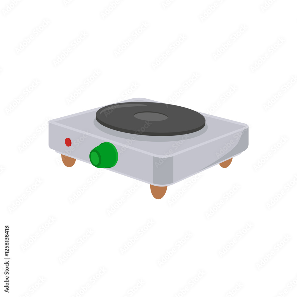 Fototapeta premium Electric Stove, Kitchen Vector Illustration Isolated