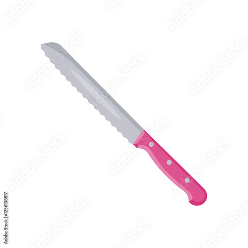 Bread Knife, Kitchen Vector Illustration Isolated