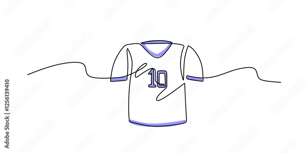 Obraz premium Sports apparel in continuous line drawing. Minimalist design representing athletic clothing for training, gym, and outdoor activities.