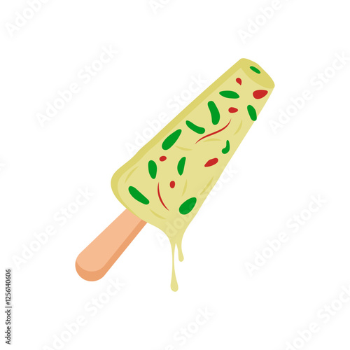 Kulfi, Sweets Vector Illustration Isolated