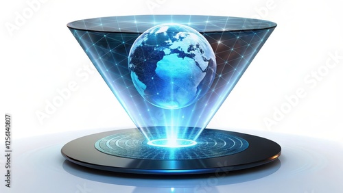 Holographic Earth Globe on Platform