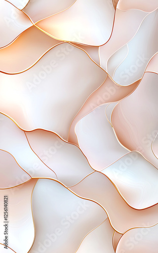 Elegant abstract marble texture background with soft curves and golden accents, creating soothing and modern aesthetic. Perfect for design projects