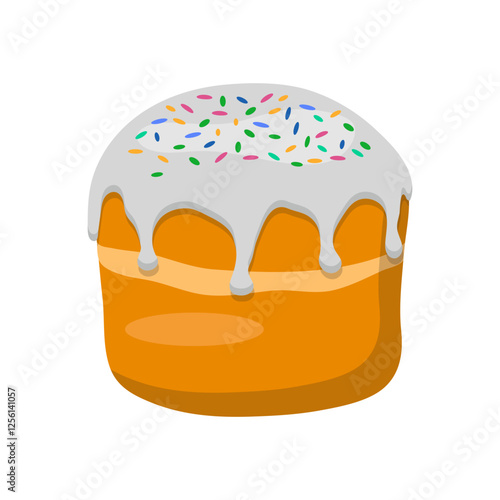 Kulich Cake, Sweets Vector Illustration Isolated