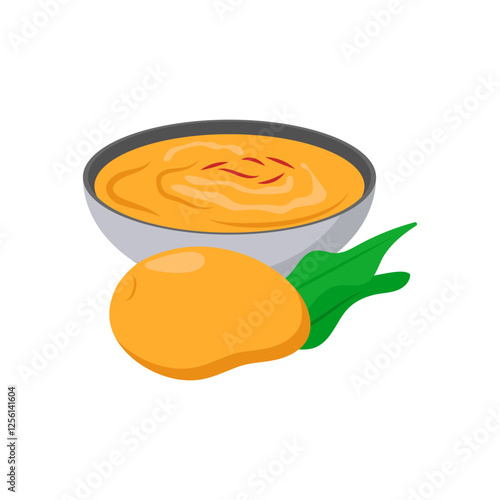 Aam Ras, Sweets Vector Illustration Isolated