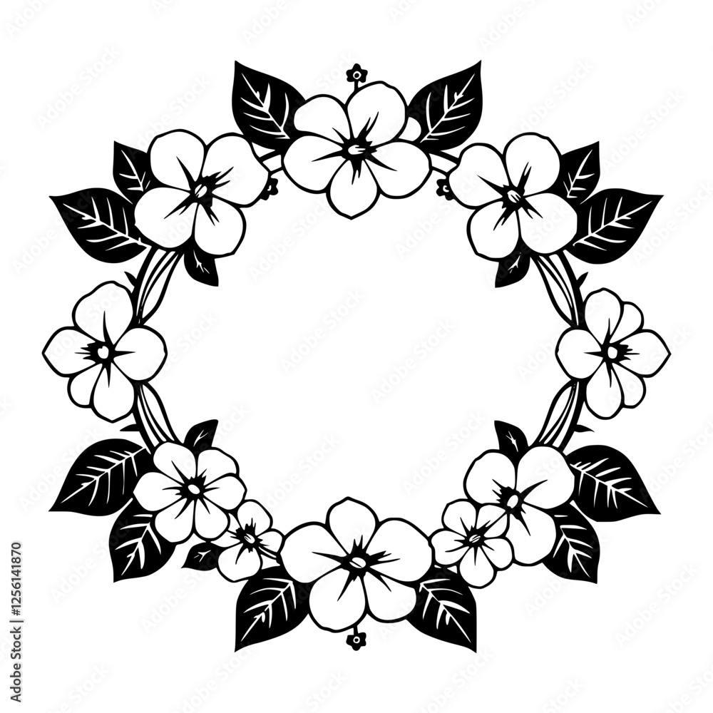 Fototapeta premium Floral Wreath of White Flowers