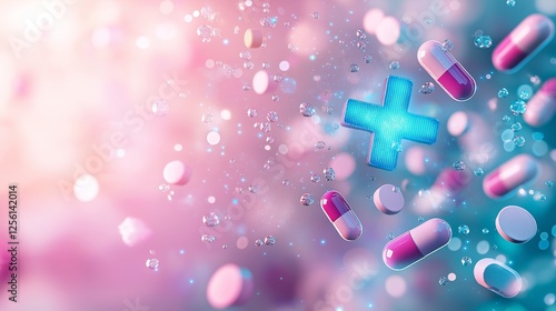 A striking digital composition of a glossy red 3D heart integrated into a stylized heartbeat line on a smooth pastel blue background, symbolizing cardiology, health, and medical care