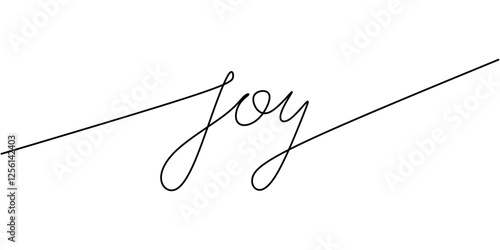 Continuous One line drawing of Joy. Depicting happiness and joy in every moment.