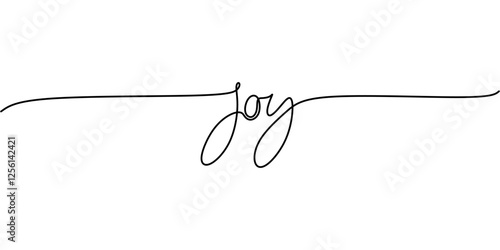 Continuous One line drawing of Joy. Capturing the essence of joy and celebration.