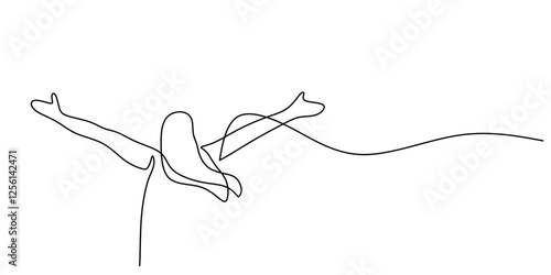 Continuous One line drawing of Dream. Inspiring dreams and imagination.