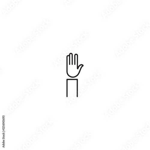 Simple black line art of a hand raising in protest.