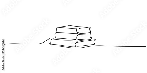 Continuous One line drawing of Historical Book. Symbolizing an old book with basic open or closed design.