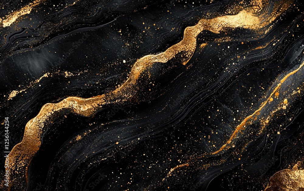 Abstract black and gold marble texture with glitter. Abstract black and gold marble texture with glitter.