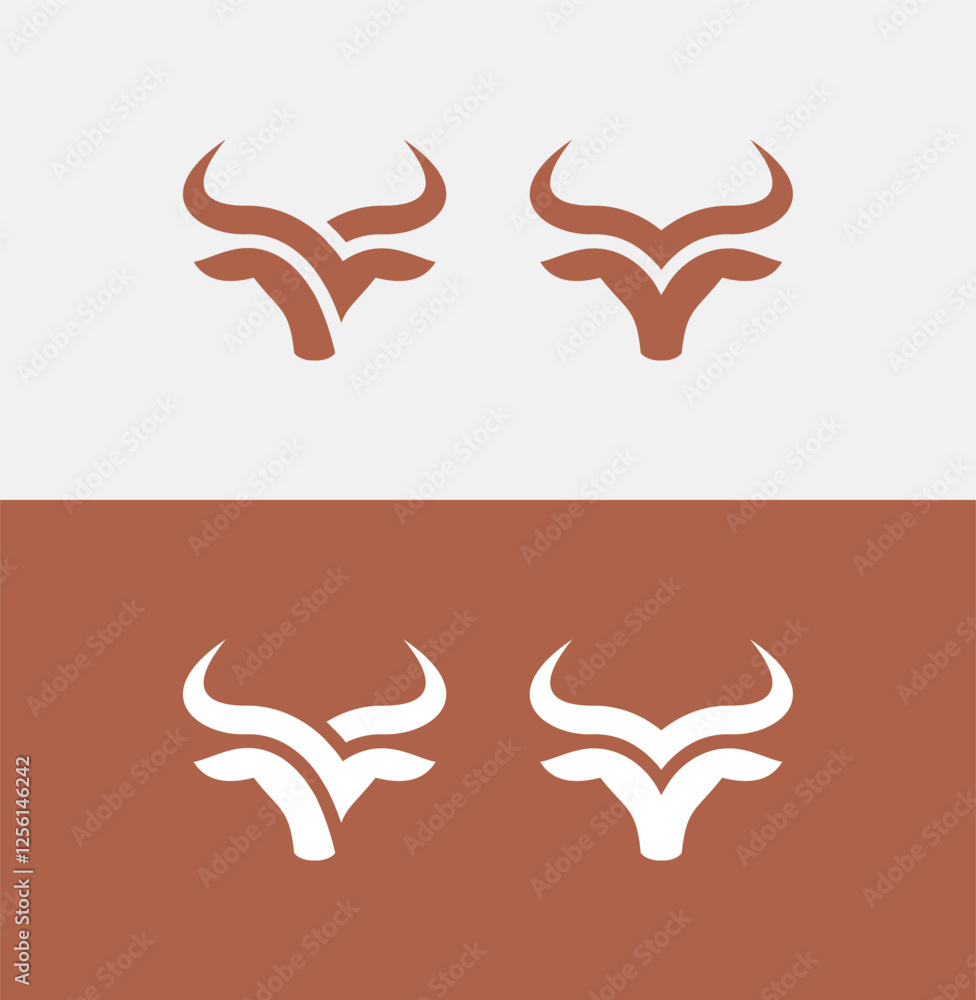 creative bull head abstract simple vector logo design creative bull head abstract simple vector logo design