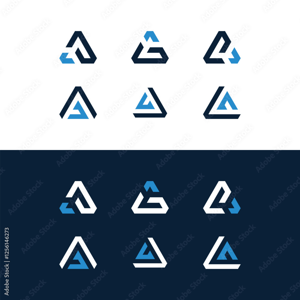 Letter a triangle geometric logo design Letter a triangle geometric logo design