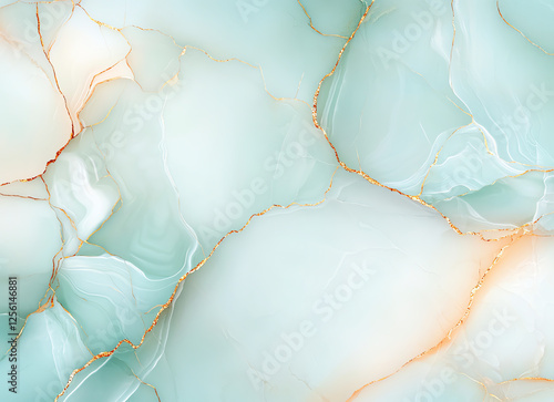 Emerald green and white marble texture with gold veins, creating serene and elegant background. Perfect for design projects and artistic expressions