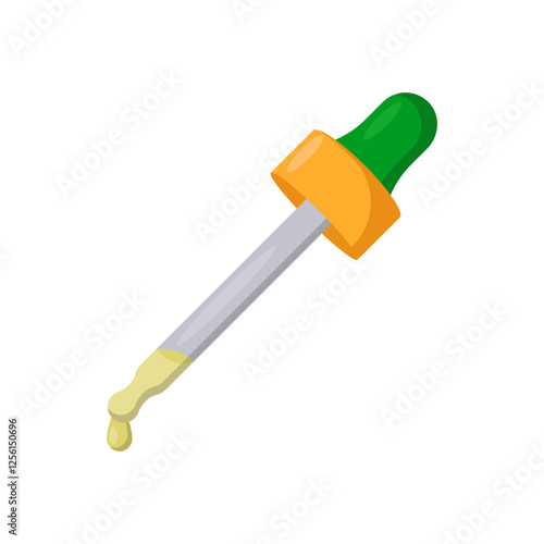 Pipette, Medicine Flat Vector Illustration - Isolated