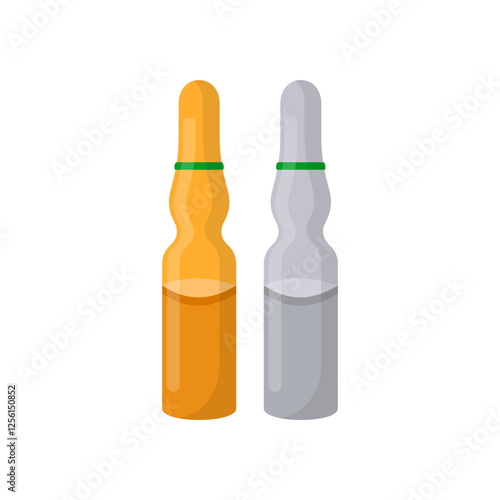 Ampule, Medicine Flat Vector Illustration - Isolated