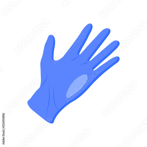 Medical Gloves, Medicine Flat Vector Illustration - Isolated