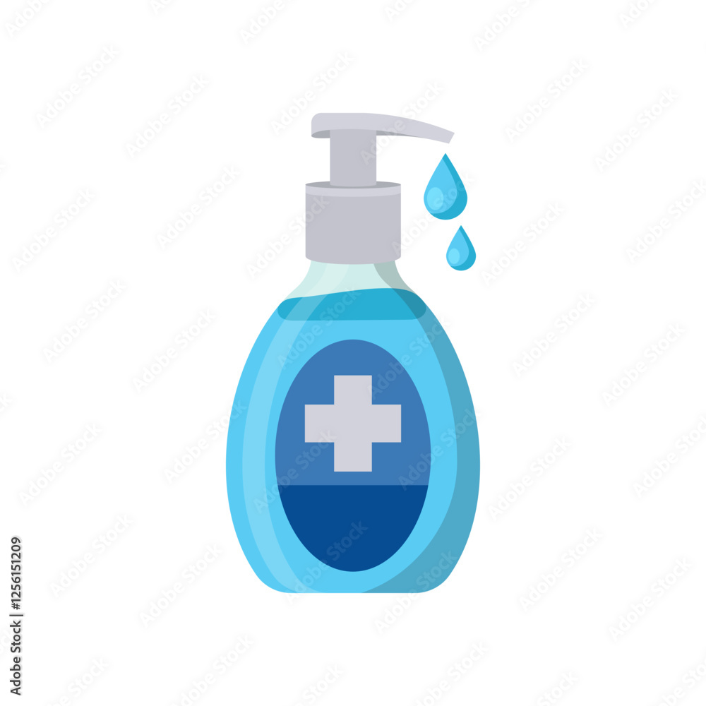Sanitizer, Medicine Flat Vector Illustration - Isolated Sanitizer, Medicine Flat Vector Illustration - Isolated