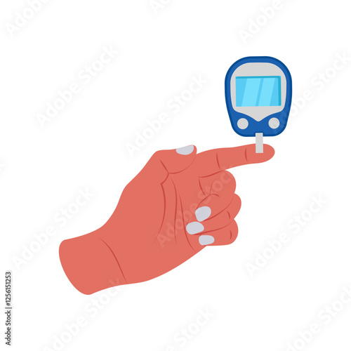 Glucose Test, Medicine Flat Vector Illustration - Isolated