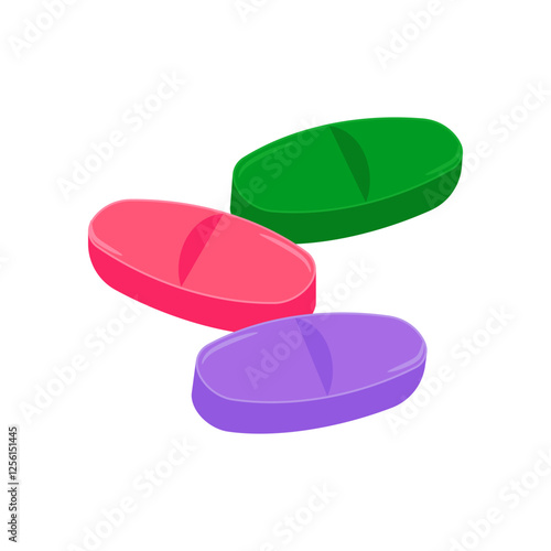 Caplet, Medicine Flat Vector Illustration - Isolated