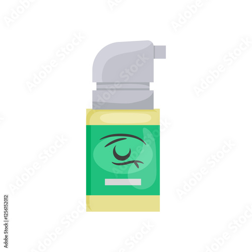 Eye Drops, Medicine Flat Vector Illustration - Isolated