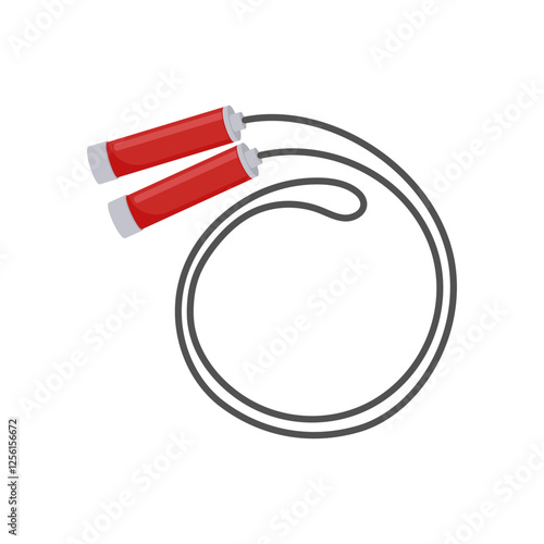 Jumping Rope, Fitness Flat Vector Illustration Isolated