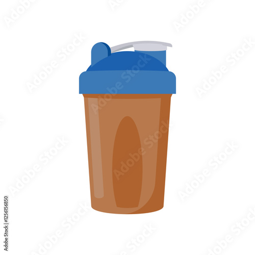 Protein Shake, Fitness Flat Vector Illustration Isolated