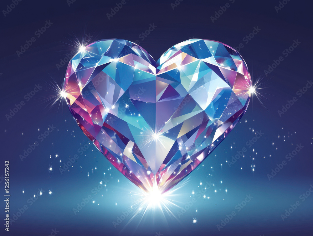 Fototapeta premium A radiant heart-shaped diamond Generative AI 
