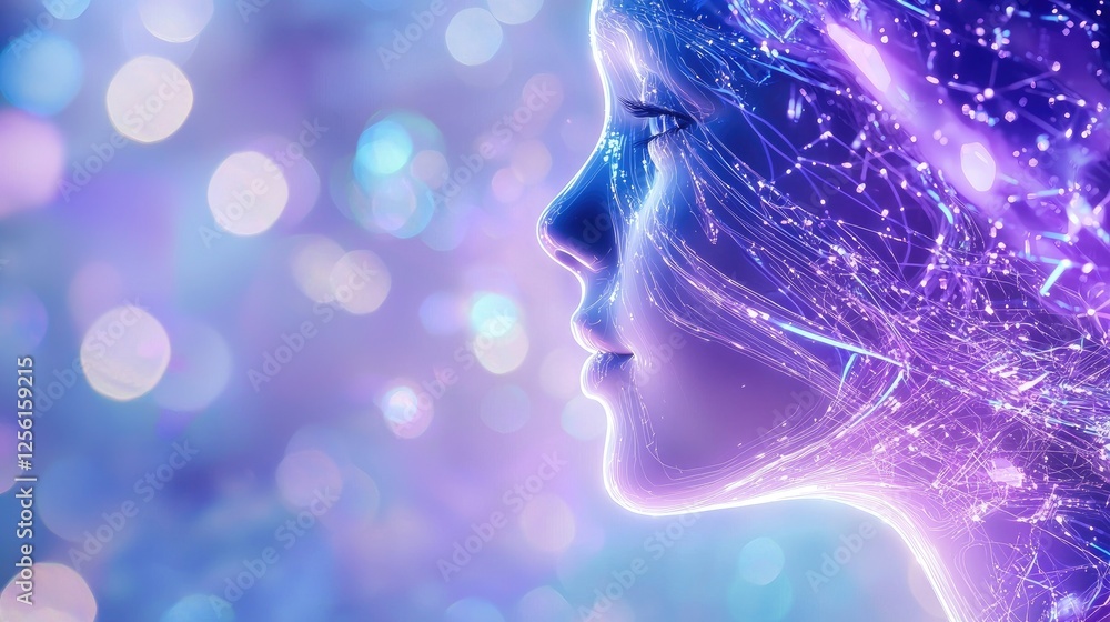 Digital Portrait Of A Futuristic Female Figure Digital Portrait Of A Futuristic Female Figure
