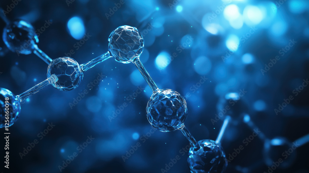 Suspended Molecules in a Blue Contemporary style Generative AI Suspended Molecules in a Blue Contemporary style Generative AI