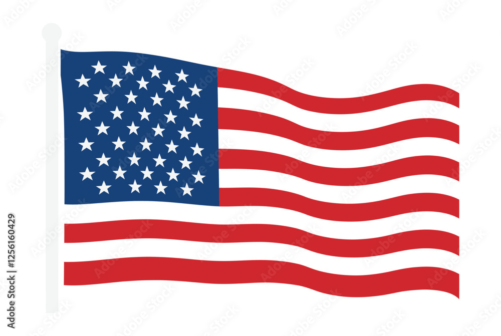 Fototapeta premium American flag flat vector illustration