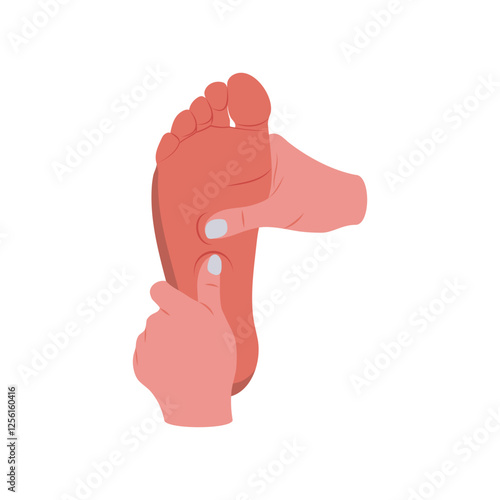 Foot Massage, Beauty and Spa Vector isolated Illustration