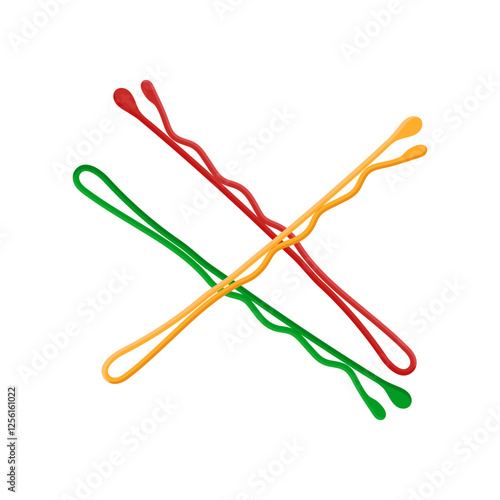 Bobby Pins, Beauty and Spa Vector isolated Illustration