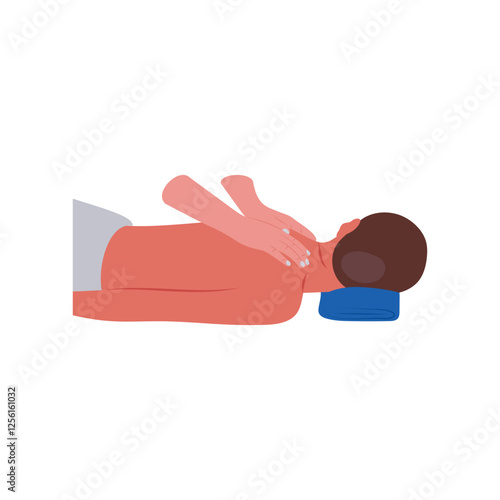 Body Massage, Beauty and Spa Vector isolated Illustration